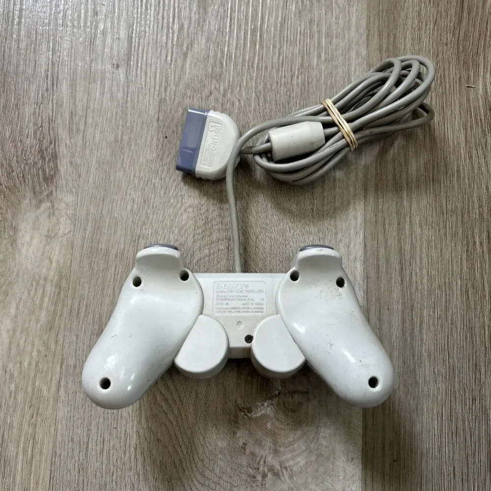 Sony PS1 PS One PlayStation Dual Shock Controller SCPH-110 White OEM Tested